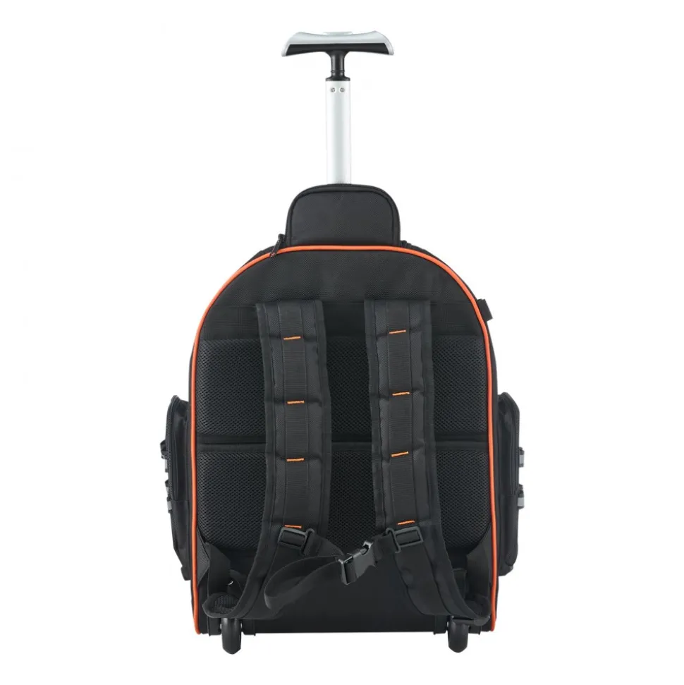 VEVOR Rolling Tool Backpack, 110 lbs Load Capacity, 45 Pockets Heavy Duty Roller Tool Bag on Wheels, Adjustable Telescoping Handle & Stable Base, Toolbag Organizers for Construction, Mechanic