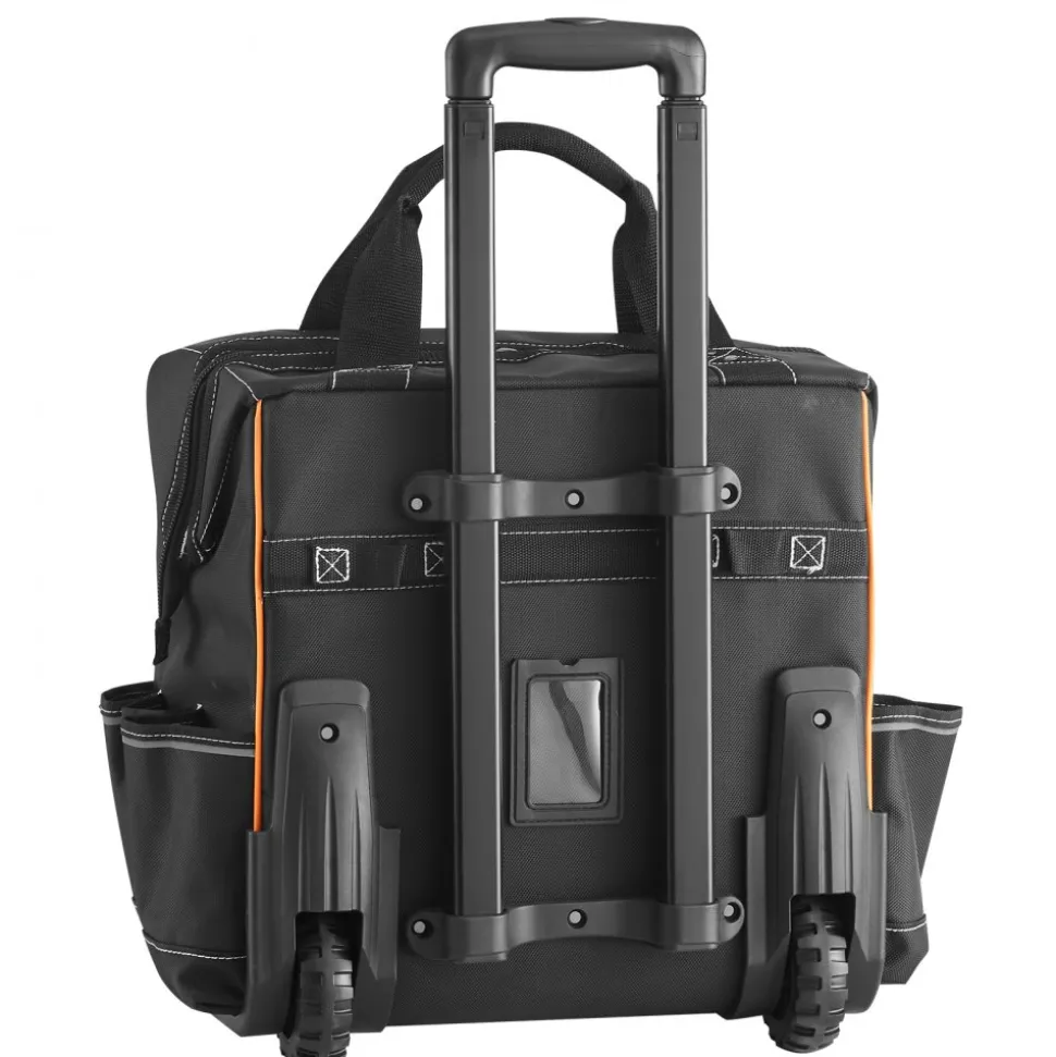 VEVOR Rolling Tool Bag, 110 lbs Load Capacity, 25 Pockets Heavy Duty Roller Tool Bag on Wheels, Adjustable Telescoping Handle & Stable Base, Toolbag Organizers with Wheels for Construction, Mechanic