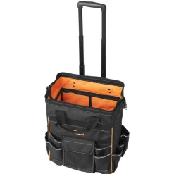 VEVOR Rolling Tool Bag, 110 lbs Load Capacity, 25 Pockets Heavy Duty Roller Tool Bag on Wheels, Adjustable Telescoping Handle & Stable Base, Toolbag Organizers with Wheels for Construction, Mechanic