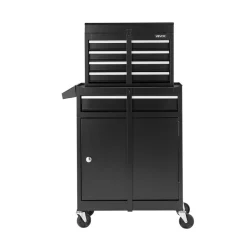 VEVOR Rolling Tool Chest, 2-in-1 Design, 5 Drawers Tool Cabinet Organizer with Detachable Top Metal Toolbox, Lock Bar, Protective Liner, and Tools Rack, Garage Storage Cabinet for Warehouse, Workshop