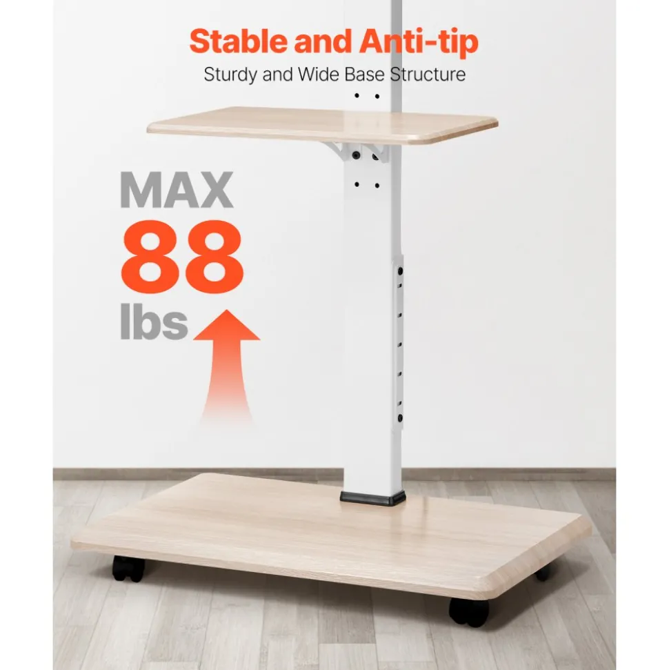 VEVOR Rolling TV Stand, Mobile TV Cart for 32-70 Inch Screens, 25° Left-Right Rotation and Height Adjustable TV Mount with Tray, Holds up to 88 lbs for Corner, Bedroom, Outdoor, Max VESA 600x400mm