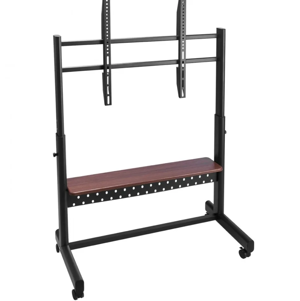 VEVOR Rolling TV Stand, Mobile TV Cart for 55-100 Inch Screens, Height Adjustable Portable Monitor Stand with Tray, Holds up to 205 lbs for Living Room, Bedroom, Office, Outdoor Max VESA 800 x 600 mm