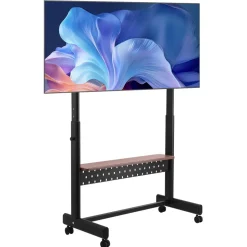 VEVOR Rolling TV Stand, Mobile TV Cart for 55-100 Inch Screens, Height Adjustable Portable Monitor Stand with Tray, Holds up to 205 lbs for Living Room, Bedroom, Office, Outdoor Max VESA 800 x 600 mm