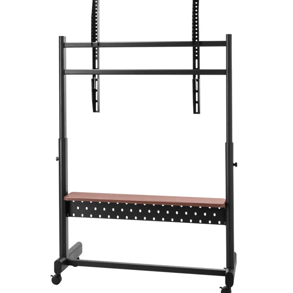 VEVOR Rolling TV Stand, Mobile TV Cart for 55-100 Inch Screens, Height Adjustable Portable Monitor Stand with Tray, Holds up to 205 lbs for Living Room, Bedroom, Office, Outdoor Max VESA 800 x 600 mm