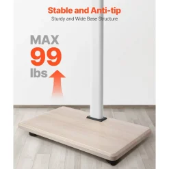 VEVOR Rolling TV Stand, Mobile TV Cart for 32-70 Inch Screens, 25° Left-Right Rotation and Height Adjustable TV Mount on Wheels, Holds up to 99 lbs for Corner, Bedroom, Outdoor, Max VESA 600x400mm