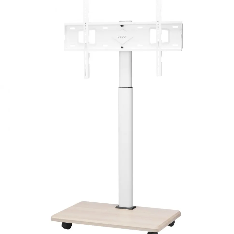 VEVOR Rolling TV Stand, Mobile TV Cart for 32-70 Inch Screens, 25° Left-Right Rotation and Height Adjustable TV Mount on Wheels, Holds up to 99 lbs for Corner, Bedroom, Outdoor, Max VESA 600x400mm