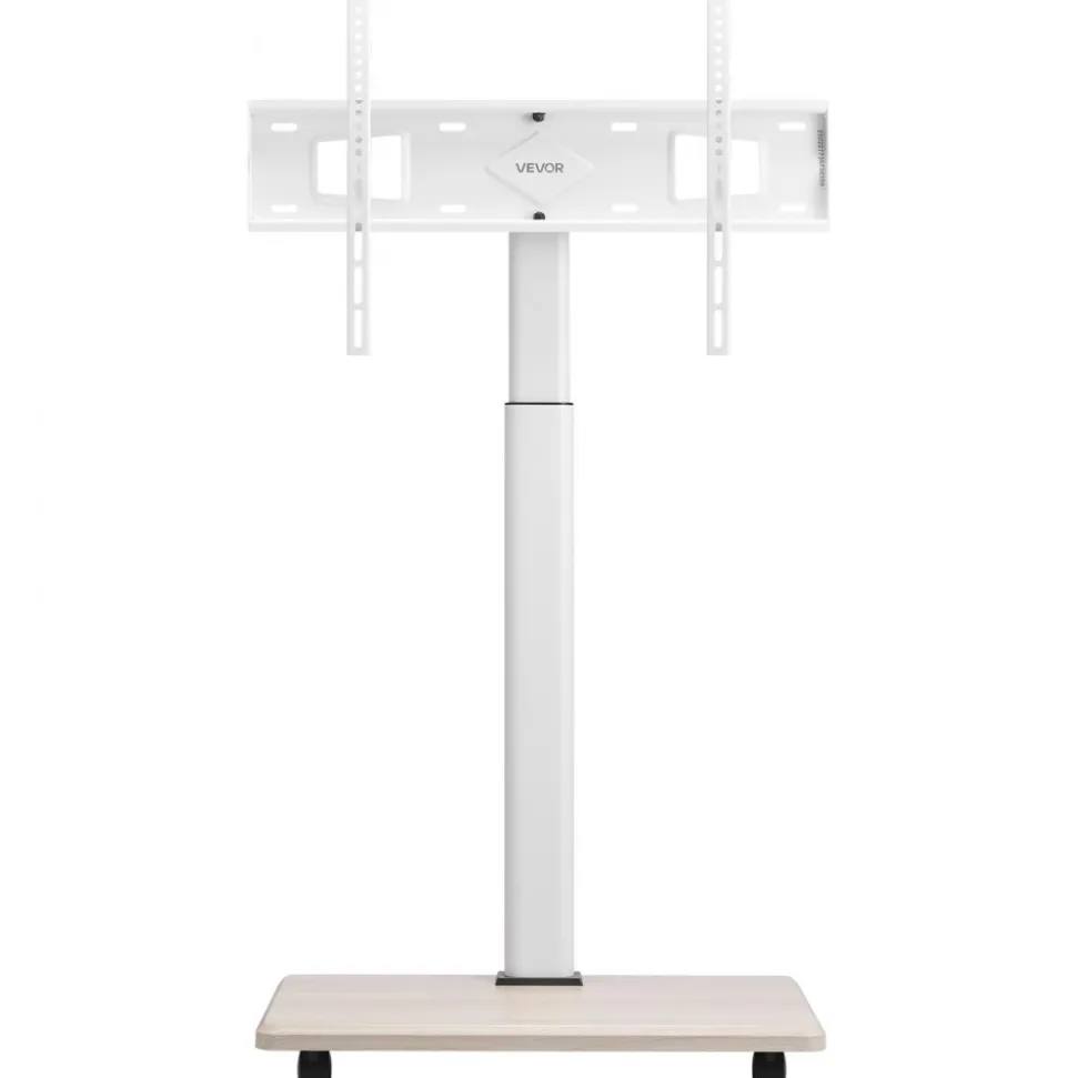 VEVOR Rolling TV Stand, Mobile TV Cart for 32-70 Inch Screens, 25° Left-Right Rotation and Height Adjustable TV Mount on Wheels, Holds up to 99 lbs for Corner, Bedroom, Outdoor, Max VESA 600x400mm