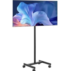 VEVOR Rolling TV Stand, Mobile TV Cart for 17-55 Inch Screens, Portrait to Landscape, Portable TV Stand with Wheels Holds up to 44 lbs for Living Room, Bedroom, Office, Outdoor, Max VESA 200x200mm