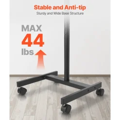 VEVOR Rolling TV Stand, Mobile TV Cart for 17-55 Inch Screens, Portrait to Landscape, Portable TV Stand with Wheels Holds up to 44 lbs for Living Room, Bedroom, Office, Outdoor, Max VESA 200x200mm