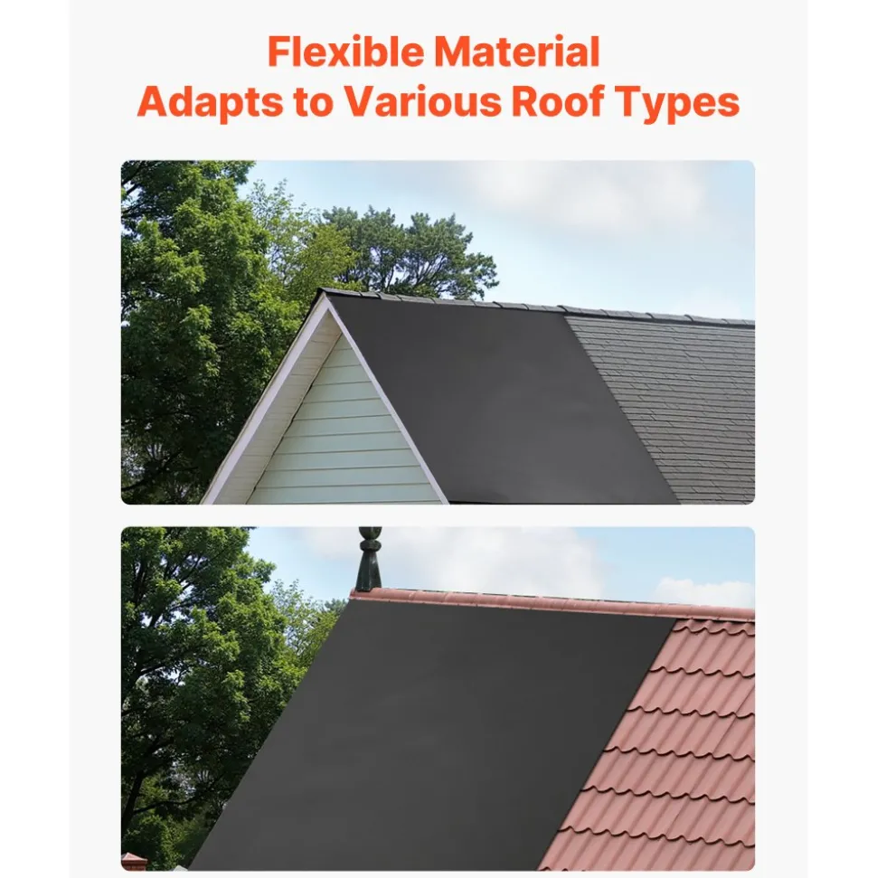 VEVOR Roll Roofing, 15 x 20 ft, 45 mil EPDM Rubber Roofing, Long Lifespan & Weather-resistant, Withstands Harsh Temperatures, Flexible & Easy Installation, Roof Underlayment for RVs, Roofs, Ponds