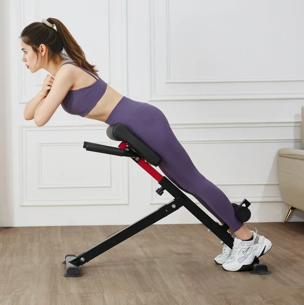 VEVOR Roman Chair Hyperextension Bench, 250 lbs Adjustable & Foldable Extension Machine, Multi-Function Exercise Equipment for Glute, Hamstring, Back, and Ab Workout, Fitness Weight Bench for Home Gym