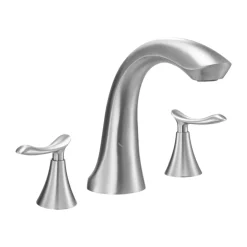 VEVOR Roman Tub Faucet, 3 Hole Waterfall Bathtub Faucet, Bath Tubs Faucets Set with 2 Handles, Roman Tub Faucets Deck Mount for Pet Washing, Baby Care, Adult Bathing, Silver, Right-Angle Tub Faucet