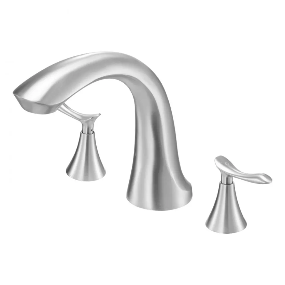 VEVOR Roman Tub Faucet, 3 Hole Waterfall Bathtub Faucet, Bath Tubs Faucets Set with 2 Handles, Roman Tub Faucets Deck Mount for Pet Washing, Baby Care, Adult Bathing, Silver, Right-Angle Tub Faucet