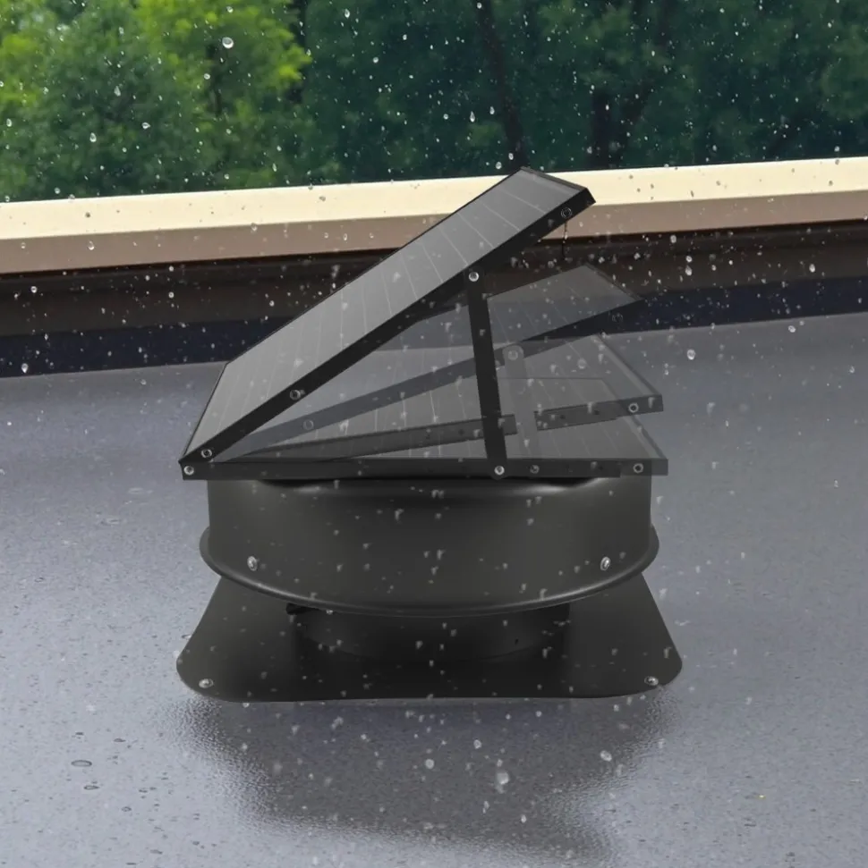 VEVOR Roof Attic Exhaust Fan, 50W Smart Solar Roof Ventilation Fan with Thermostat, Remote Control, 3000 CFM Airflow Built-in Smoke Sensor with Auto Stop for Cooling and Dehumidification