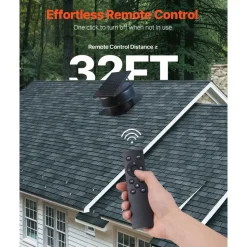 VEVOR Roof Attic Exhaust Fan, 50W Smart Solar Roof Ventilation Fan with Thermostat, Remote Control, 3000 CFM Airflow Built-in Smoke Sensor with Auto Stop for Cooling and Dehumidification