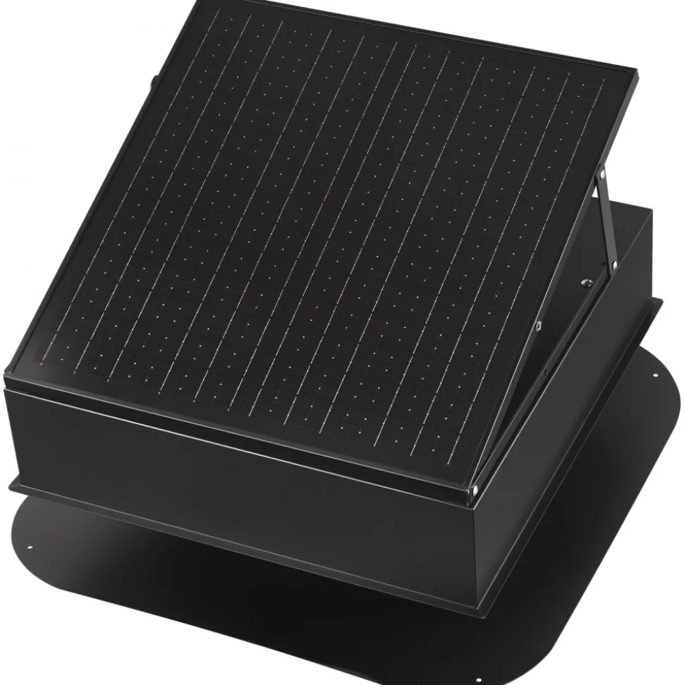 VEVOR Roof Attic Exhaust Fan, 35W Smart Solar Roof Ventilation Fan Auto Temperature Control, 2400 CFM Airflow Built-in Brushless DC Motor for Cooling and Dehumidification, No Remote