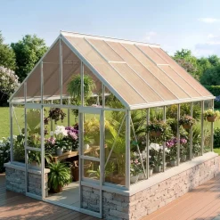 VEVOR Roof Panels, 12Pcs Polycarbonate Roofing Panels Double Layer, High Impact Corrugated Plastic Greenhouse Replacement Cover, Waterproof for Gazebos, Chicken Coops, Home, Garden (5' x 2' x 0.24
