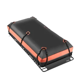 VEVOR Roof Rack Basket, 84 x 39 x 4.1 in, Universal Rooftop Cargo Carrier with 7.9 x 3.9 x 10.2 in Cargo Bag, Net, Ratchet Straps, 250 lbs Max Load Capacity Car Top Luggage Holder, for SUV Truck Car
