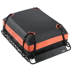 VEVOR Roof Rack Basket, 51 x 36 x 4.1 in, Universal Rooftop Cargo Carrier with 1120 x 870 x 260 mm Cargo Bag, Net, Ratchet Straps, 200 lbs Max Load Capacity Car Top Luggage Holder, for SUV Truck Car