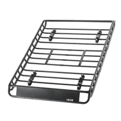 VEVOR Roof Rack Basket, 51 x 36 x 4.1 in, Universal Rooftop Cargo Carrier with 1120 x 870 x 260 mm Cargo Bag, Net, Ratchet Straps, 200 lbs Max Load Capacity Car Top Luggage Holder, for SUV Truck Car