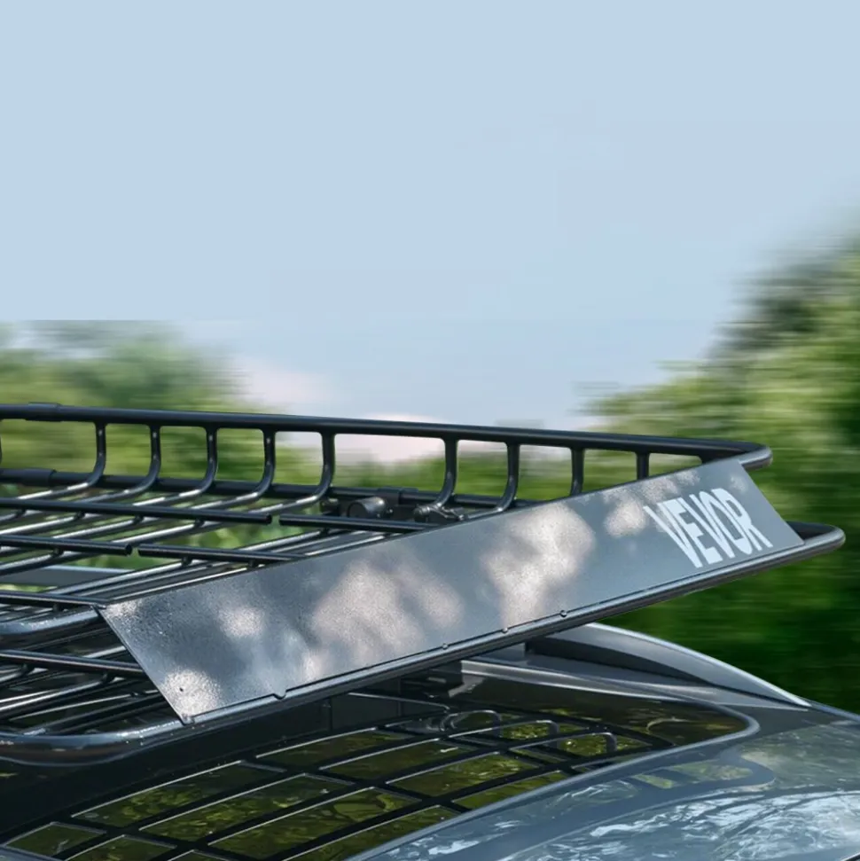 VEVOR Roof Rack Basket, 64 x 50 x 4.1 in, Universal Rooftop Cargo Carrier with Two 35.4 x 39.4 in Cargo Net,150 lbs Max Car Top Luggage Holder, 4.1 in Fence, Anti-Rust Alloy Steel, for SUV Truck Car