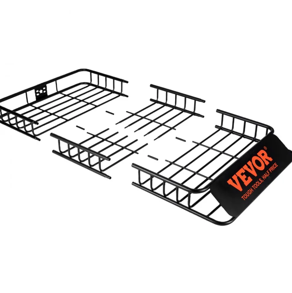 VEVOR Roof Rack Cargo Basket, 64" x 39" x 6" Rooftop Cargo Carrier with Extension, Heavy-duty Steel 200 LBS Capacity Universal Roof Rack Basket, Luggage Holder for SUV, Truck
