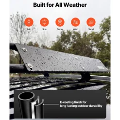 VEVOR Roof Rack Cargo Basket, 46 x 36 x 4 in, Heavy Duty Roof Top Carrier Basket with Folding Design, 200 lbs Capacity, All-Weather Easy-Install Car Top Luggage Holder, Universal Fit for SUV Truck Car