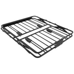 VEVOR Roof Rack Cargo Basket, 46 x 36 x 4 in, Heavy Duty Roof Top Carrier Basket with Folding Design, 200 lbs Capacity, All-Weather Easy-Install Car Top Luggage Holder, Universal Fit for SUV Truck Car