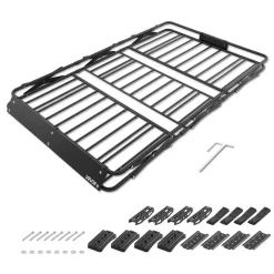 VEVOR Roof Rack Cargo Basket, 64 x 39 x 4 in, Heavy Duty Roof Top Carrier Basket with Folding Design, 200 lbs Capacity, All-Weather Easy-Install Car Top Luggage Holder, Universal Fit for SUV Truck Car