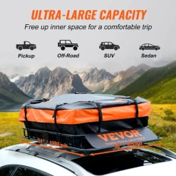 VEVOR Roof Rack Cargo Basket, 46" x 36" x 4.5" Rooftop Cargo Carrier, Heavy-duty 200 LBS Capacity Universal Roof Rack Basket, Luggage Holder for SUV, Truck, Vehicle