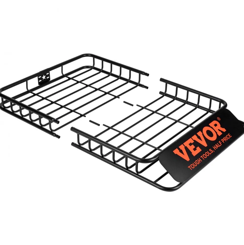VEVOR Roof Rack Cargo Basket, 51" x 36" x 5" Rooftop Cargo Carrier w/ 15 Cu Ft Waterproof Cargo Bag, 200 LBS Capacity Universal Rack Carrier for SUV, Truck