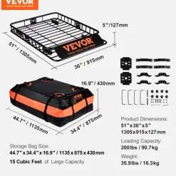 VEVOR Roof Rack Cargo Basket, 51