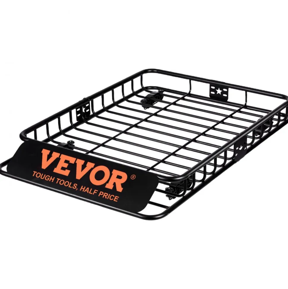 VEVOR Roof Rack Cargo Basket, 51" x 36" x 5" Rooftop Cargo Carrier w/ 15 Cu Ft Waterproof Cargo Bag, 200 LBS Capacity Universal Rack Carrier for SUV, Truck