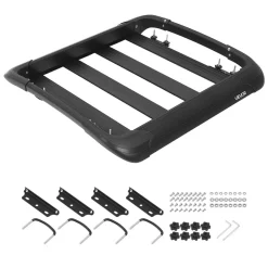 VEVOR Roof Rack Cargo Basket, 38 x 38 x 5.59 in, Universal Heavy Duty Roof Top Carrier Basket, 150 lbs Capacity, All-Weather Car Top Luggage Holder, Fits Crossbars up to 3.54 x 1.97 in, for SUV Truck