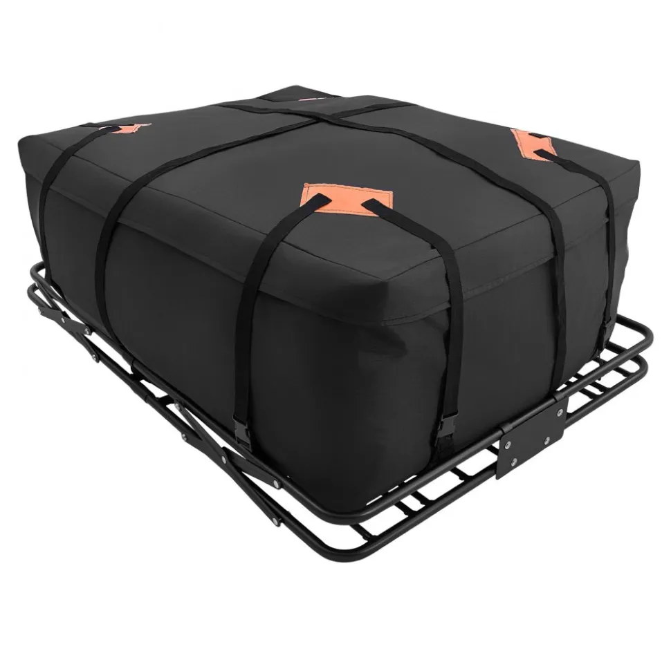 VEVOR Roof Rack Cargo Basket, 51 x 36 x 4 in, Heavy Duty Roof Top Carrier Basket with Folding Design, 200 lbs Capacity, All-Weather Easy-Install Car Top Luggage Holder, Universal Fit for SUV Truck Car
