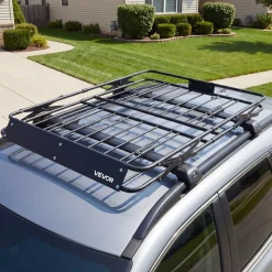 VEVOR Roof Rack Cargo Basket, 51 x 36 x 4 in, Heavy Duty Roof Top Carrier Basket with Folding Design, 200 lbs Capacity, All-Weather Easy-Install Car Top Luggage Holder, Universal Fit for SUV Truck Car