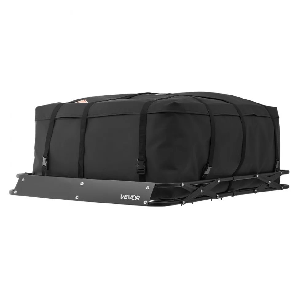 VEVOR Roof Rack Cargo Basket, 51 x 36 x 4 in, Heavy Duty Roof Top Carrier Basket with Folding Design, 200 lbs Capacity, All-Weather Easy-Install Car Top Luggage Holder, Universal Fit for SUV Truck Car