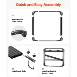 VEVOR Roof Rack Cargo Carrier, 48 x 40 x 5.6 in, Universal Rooftop Cargo Basket, Car Top Luggage Holder with 150 lbs Max Load Capacity, 4.1 in Fence, Anti-Rust Alloy Steel, Wind Fairing, for SUV Car