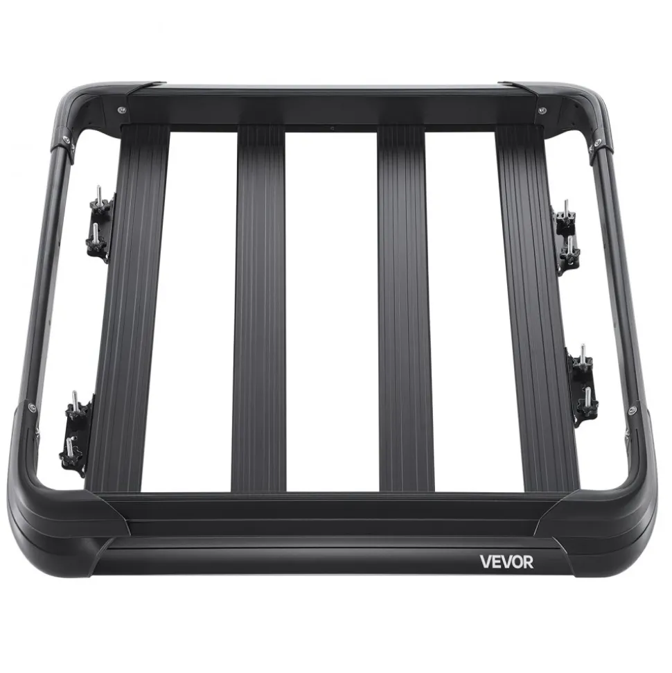 VEVOR Roof Rack Cargo Carrier, 48 x 40 x 5.6 in, Universal Rooftop Cargo Basket, Car Top Luggage Holder with 150 lbs Max Load Capacity, 4.1 in Fence, Anti-Rust Alloy Steel, Wind Fairing, for SUV Car