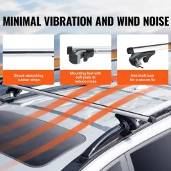 VEVOR Roof Rack Cross Bars, Aluminum Roof Rack Crossbars, Fit Raised Side Rail with Gap, 200 lbs Load Capacity, Adjustable Crossbars with Locks, for SUVs, Sedans, and Vans