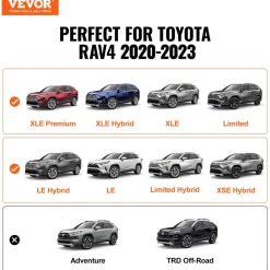 VEVOR Roof Rack Cross Bars, Compatible with Toyota RAV4 2020-2023, 160lbs Load Capacity, Aluminum Anti-Rust Crossbars with Locks, Rooftop Cargo Bag Luggage Carrier (Not Fit for Adventure/TRD Off-Road)