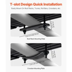 VEVOR Roof Rack Water Tank, 7 Gal, Multi-Dispensing Outdoor Tank with 2 Splash-Guard Panels & T-slot, High-Capacity Aluminum Tank with Pressurization Port, Fit for Trunks, Roll Bars, Crossbars