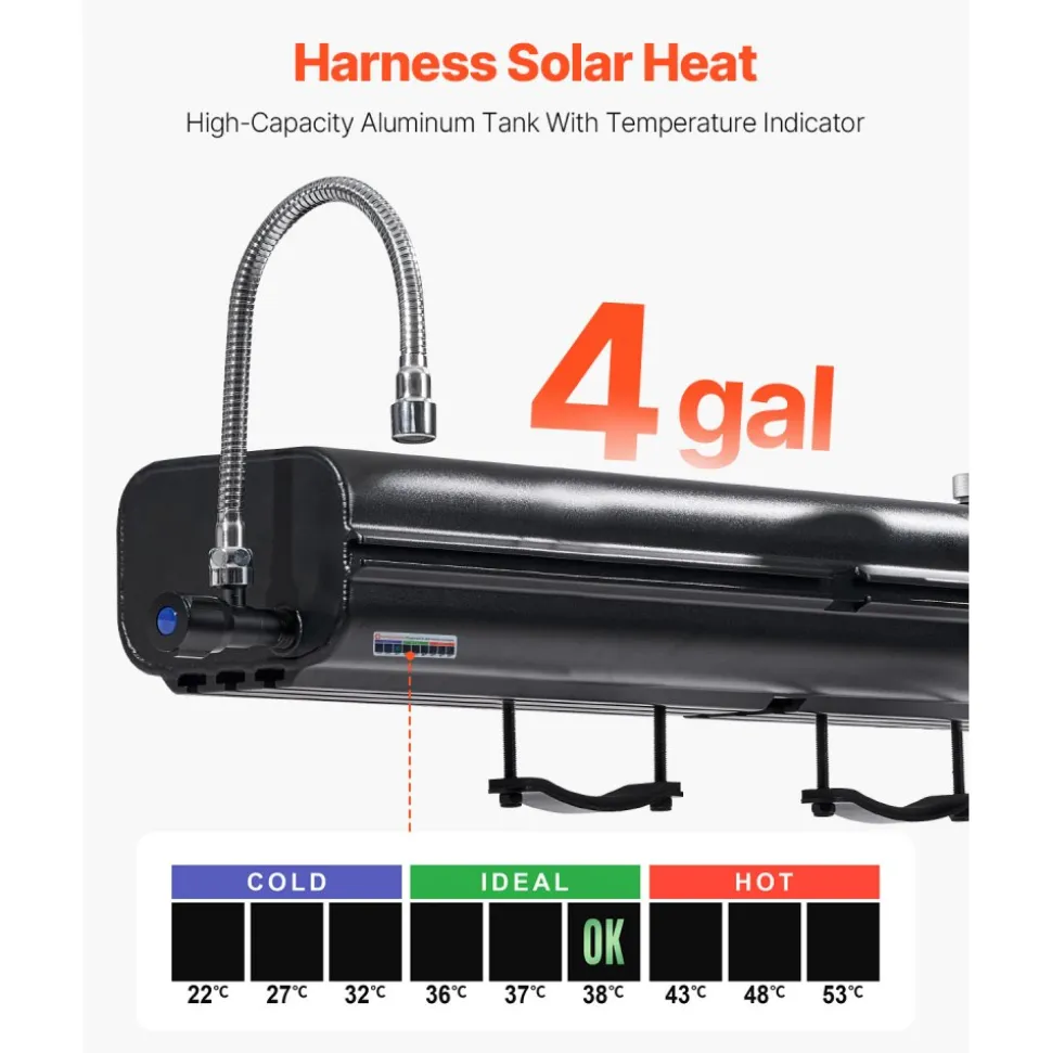 VEVOR Roof Rack Water Tank, 4.5 Gal, Multi-Dispensing Outdoor Tank with 2 Splash-Guard Panels & T-slot, High-Capacity Aluminum Tank with Pressurization Port, Fit for Trunks, Roll Bars, Crossbars