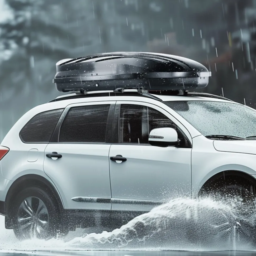 VEVOR Rooftop Cargo Carrier, 11 Cubic Feet Roof Cargo Box, ABS Hard Shell Roof Box, with Dual-Sided Opening and 2 Reinforced Straps, Aerodynamic, Suitable for most Crossbar, for Car, Wagon, SUV, Black
