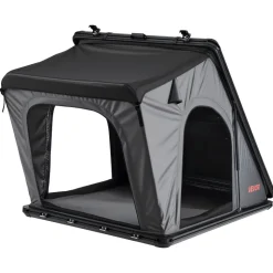VEVOR Rooftop Tent Hard Shell, 2-3 Person Aluminum Roof Top Tent Hardshell with Tri-Color LED Light, Thick Mattress & Window, Waterproof Windproof Overland Camping Car Roof Rack for Jeep SUV Pickup