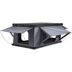VEVOR Rooftop Tent Hard Shell, 2-3 Person Aluminum Roof Top Tent Hardshell with Tri-Color LED Light, Thick Mattress & 2 Windows, Waterproof Windproof Overland Camping Car Roof Rack for Jeep SUV Pickup