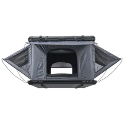 VEVOR Rooftop Tent Hard Shell, 2-3 Person Aluminum Roof Top Tent Hardshell with Tri-Color LED Light, Thick Mattress & 2 Windows, Waterproof Windproof Overland Camping Car Roof Rack for Jeep SUV Pickup