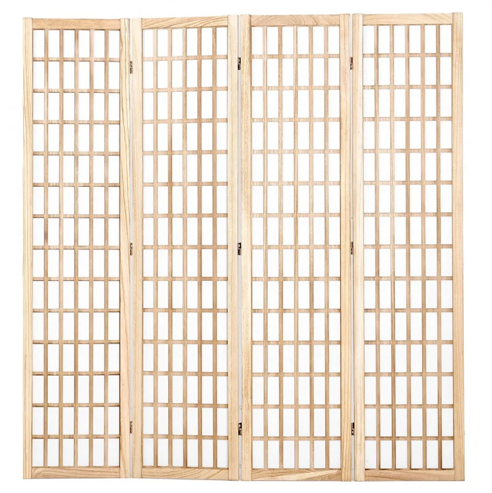 VEVOR Room Divider, 4 Panel Japanese Room Divider, Folding Privacy Screen Indoor, Portable Partition Dividers and Decoration Screens, for Room Separation, Home, Office, Restaurant & Bedroom (Natural)