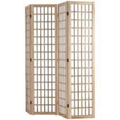 VEVOR Room Divider, 4 Panel Japanese Room Divider, Folding Privacy Screen Indoor, Portable Partition Dividers and Decoration Screens, for Room Separation, Home, Office, Restaurant & Bedroom (Natural)