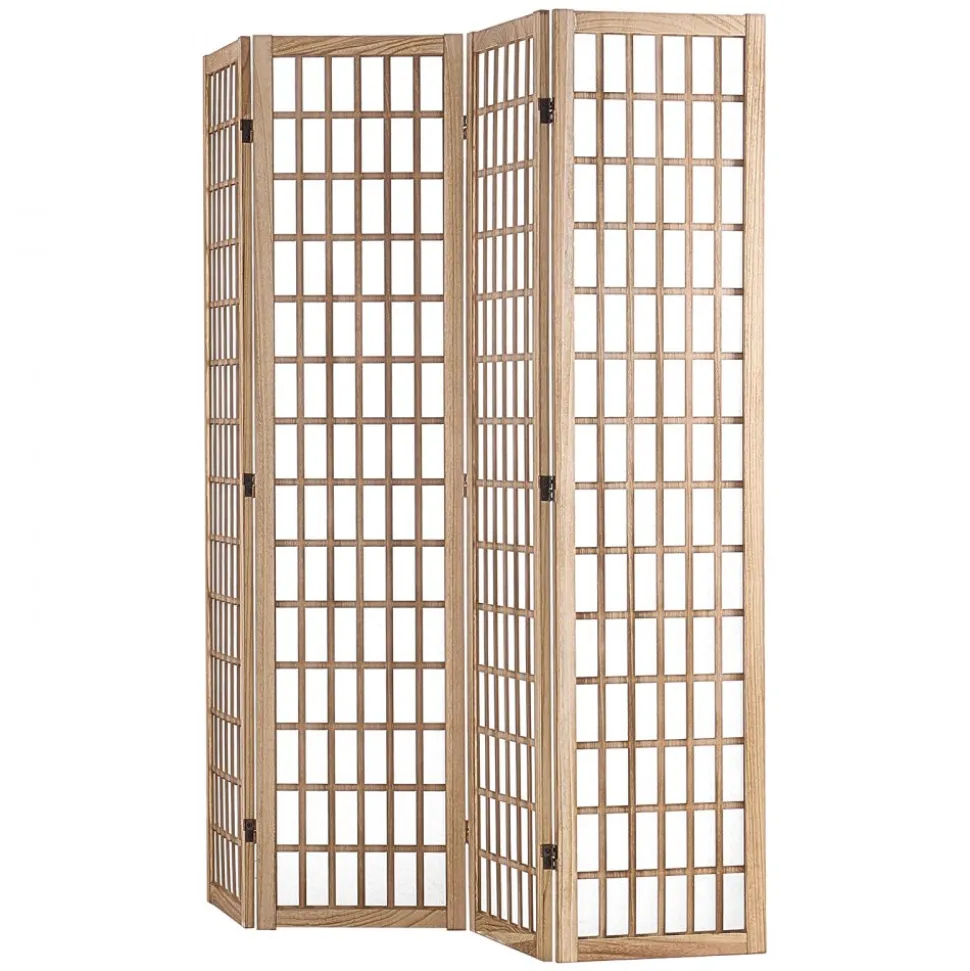VEVOR Room Divider, 4 Panel Japanese Room Divider, Folding Privacy Screen Indoor, Portable Partition Dividers and Decoration Screens, for Room Separation, Home, Office, Restaurant & Bedroom (Natural)